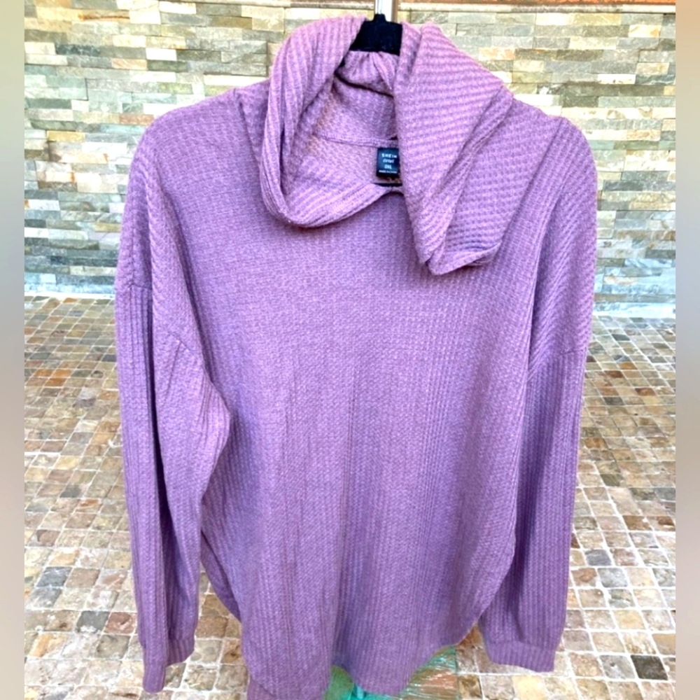 SHEIN CURVE CURVED HEM LIGHT WEIGHT PULLOVER 2X